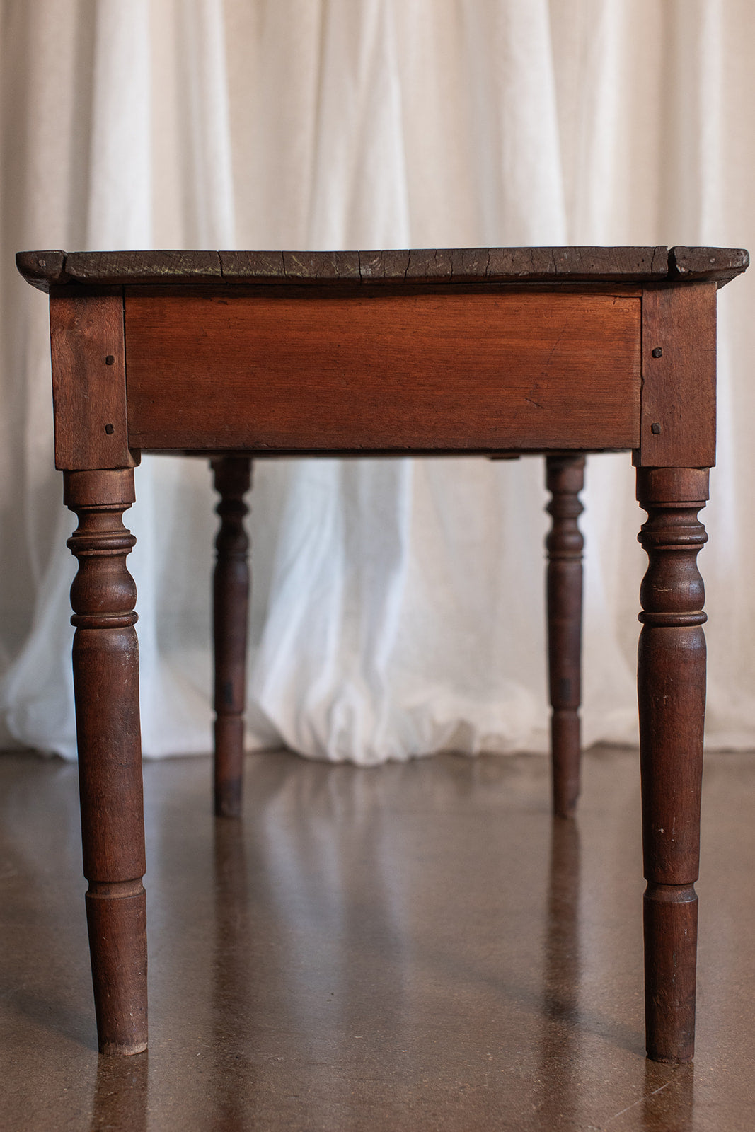 Rustic Work Table Console with Drawer