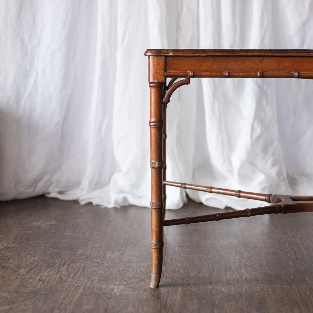 Faux Bamboo Table with Leaf