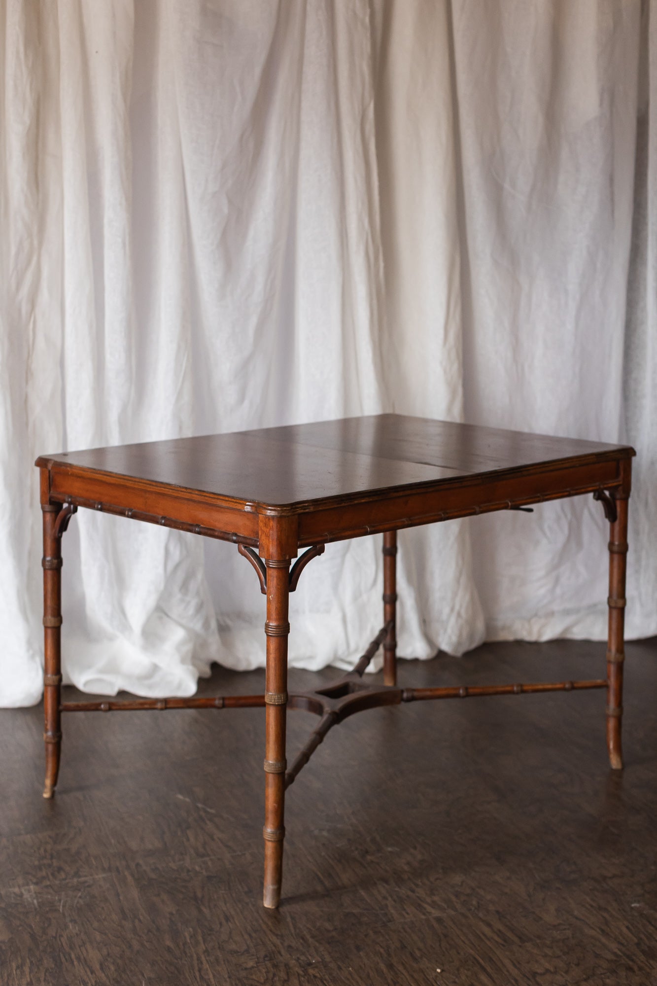 Faux Bamboo Table with Leaf
