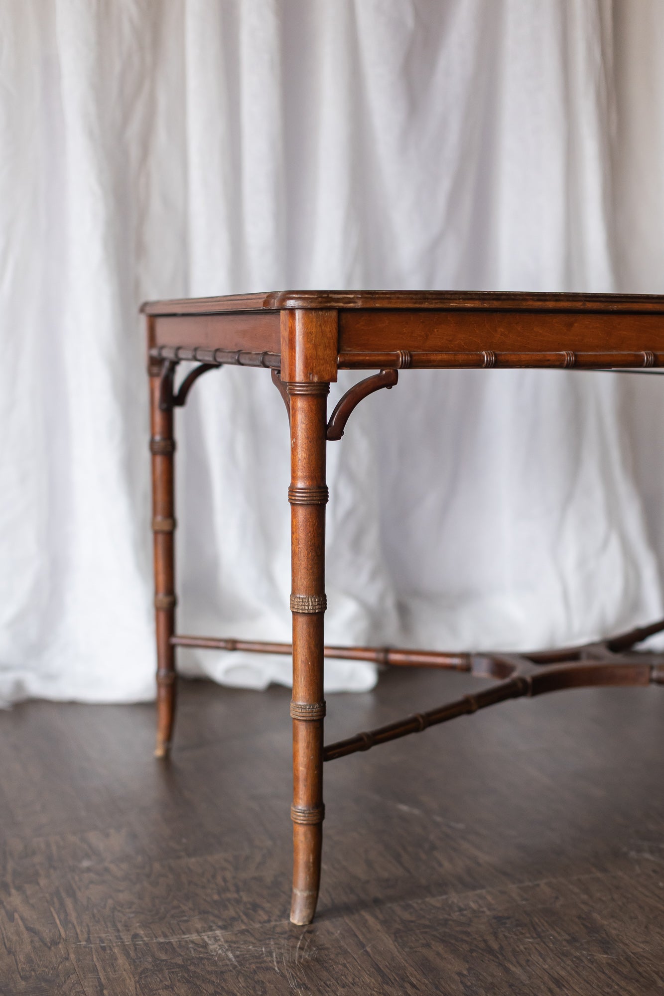 Faux Bamboo Table with Leaf