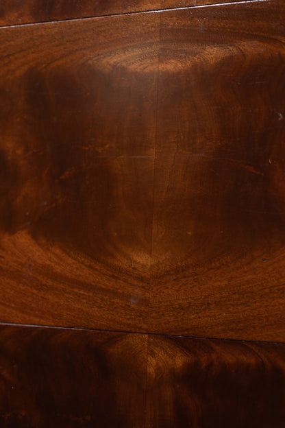 Mahogany Drop-Leaf Pedestal Table with Brass-Capped Feet