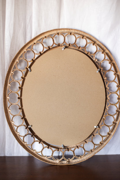 Oval Mirror with Faux Woven Loop Frame