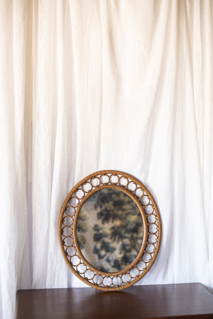 Oval Mirror with Faux Woven Loop Frame