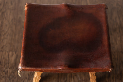 Brandt Ranch Oak Leather Footstool