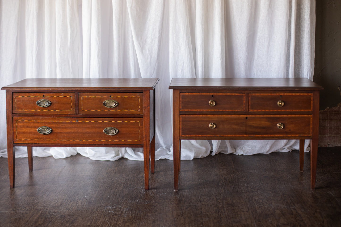 Sister Pair of Wooden Nightstands-Early 20th Century