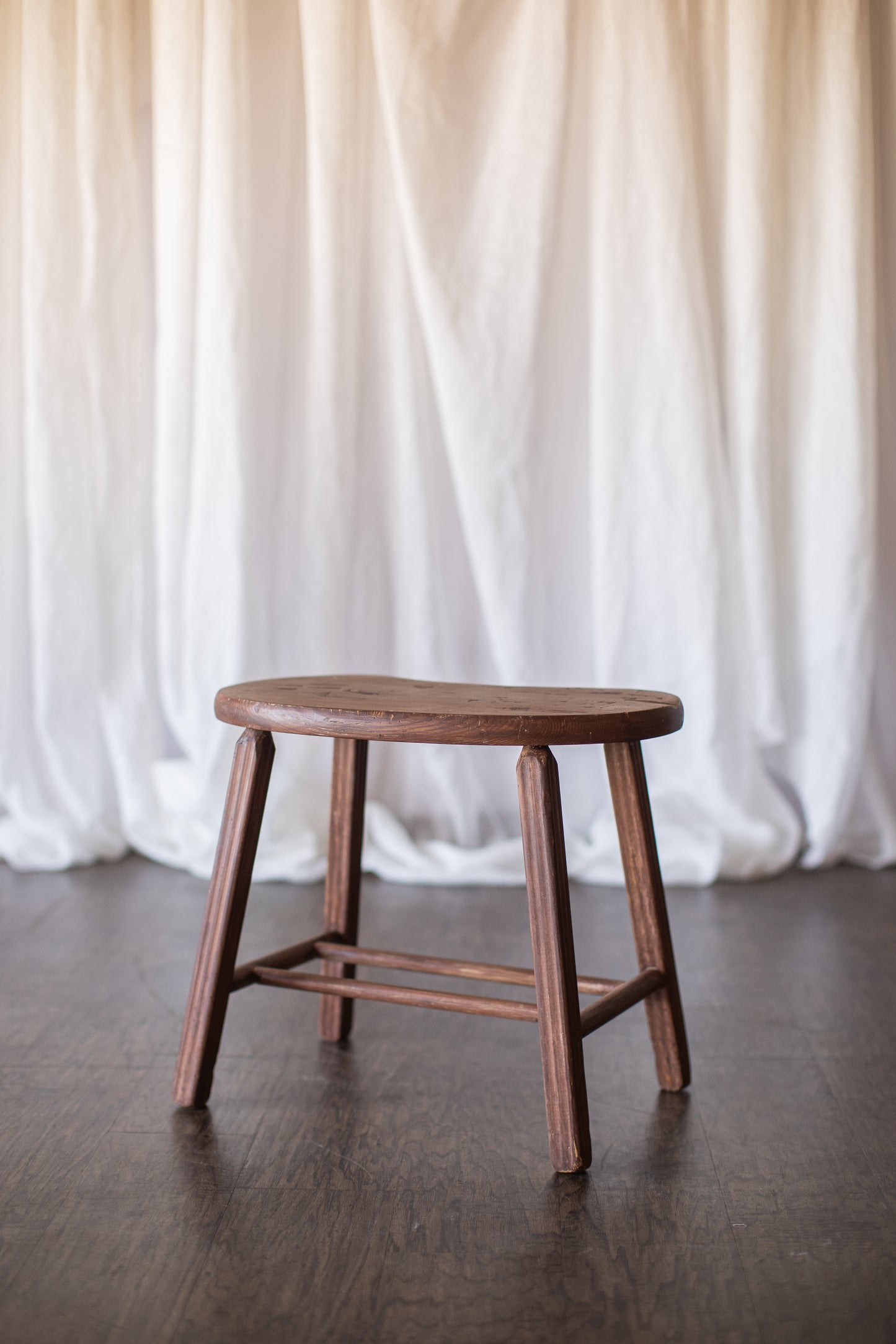 Wooden Kidney Shaped Stool