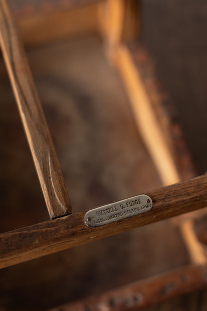 Brandt Ranch Oak Leather Footstool