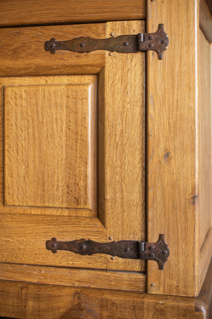 Mid 1900s Large Rustic French - Light Oak Sideboard