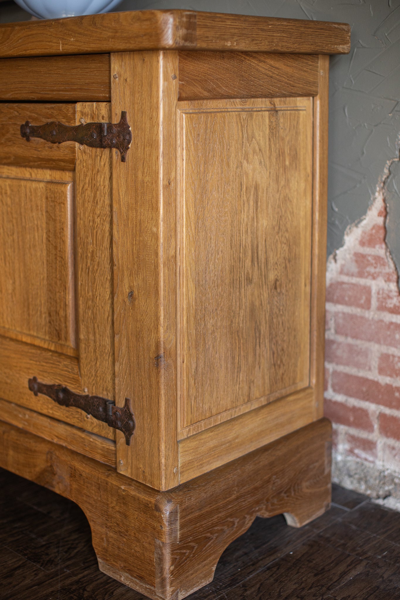 Mid 1900s Large Rustic French - Light Oak Sideboard