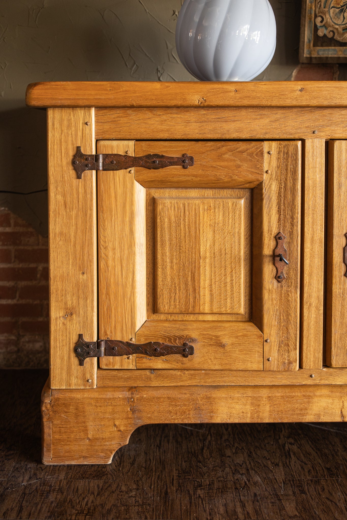 Mid 1900s Large Rustic French - Light Oak Sideboard