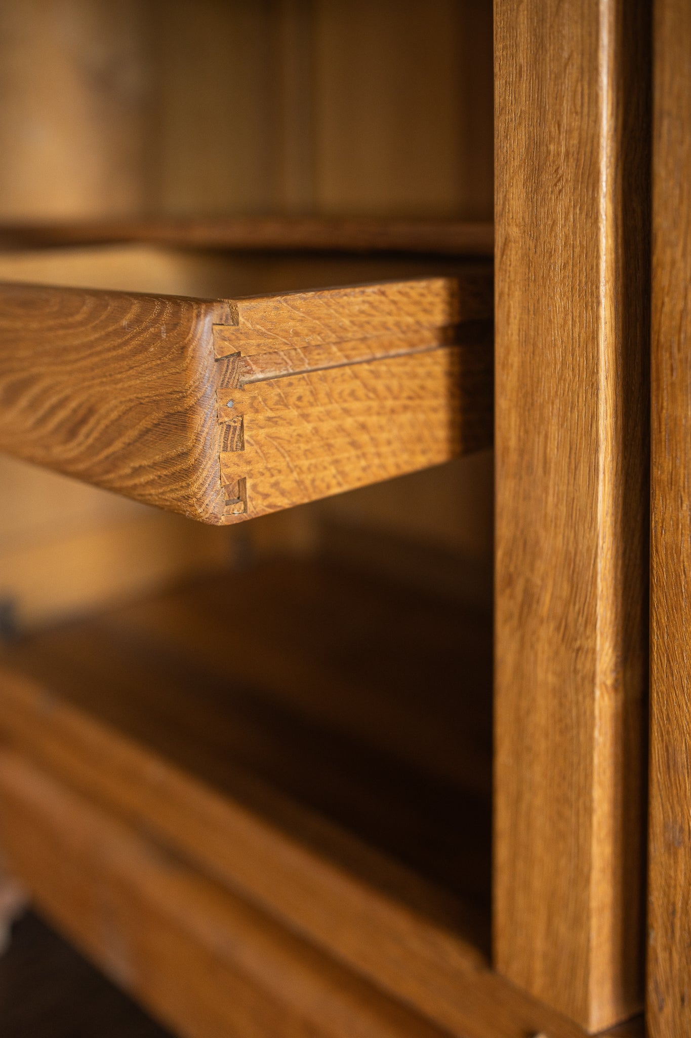 Mid 1900s Large Rustic French - Light Oak Sideboard