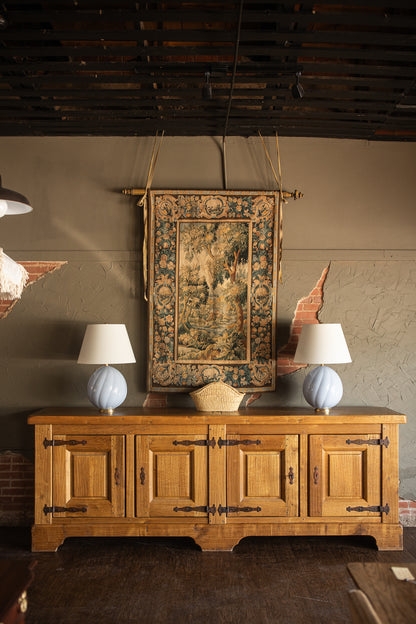 Mid 1900s Large Rustic French - Light Oak Sideboard