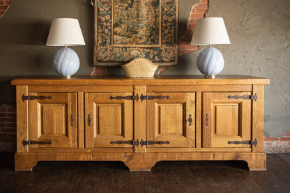 Mid 1900s Large Rustic French - Light Oak Sideboard