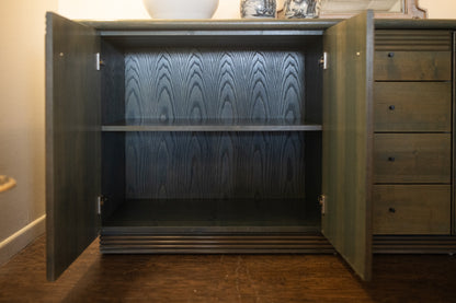 Pickled Green Rattan Sideboard