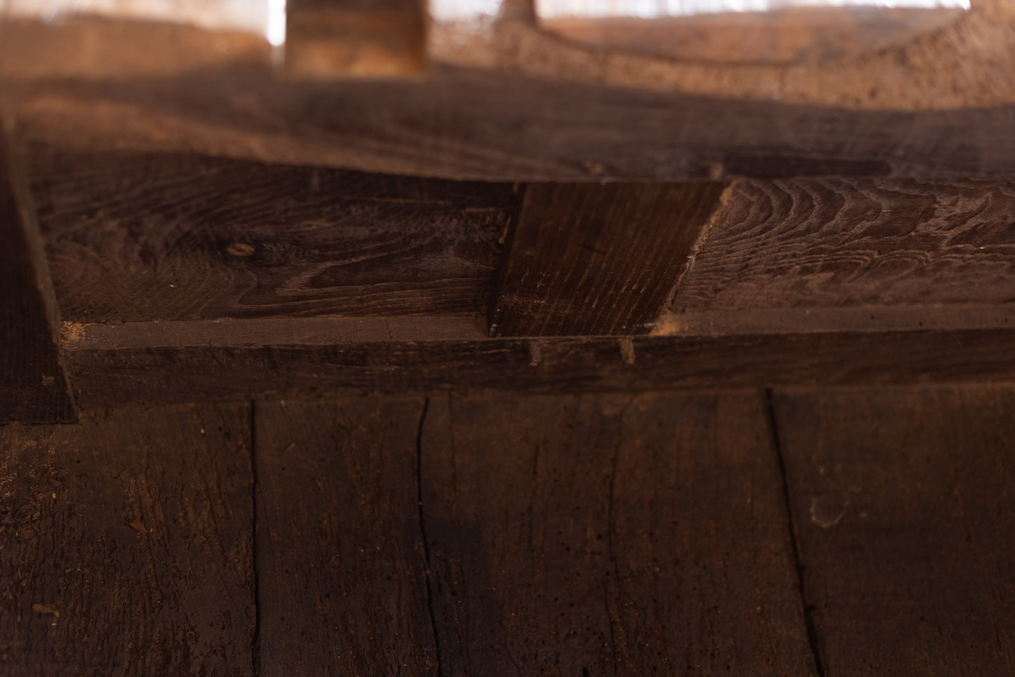 Antique European Paneled Oak Trunk