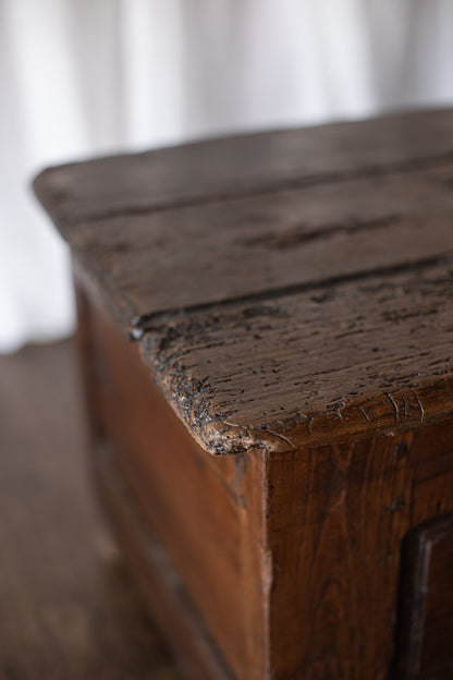 Antique European Paneled Oak Trunk