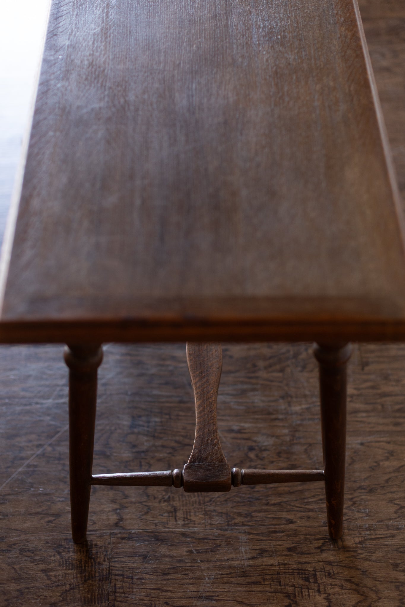 Danish Oak Accent Table with Tapered Turned Legs