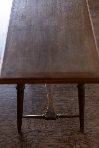 Danish Oak Accent Table with Tapered Turned Legs