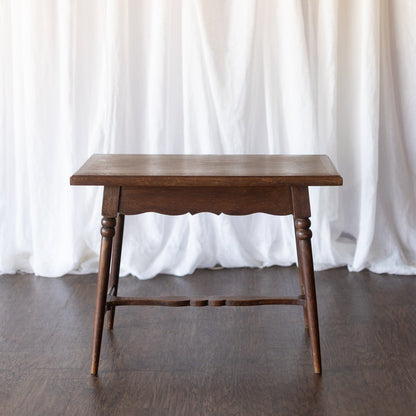 Danish Oak Accent Table with Tapered Turned Legs