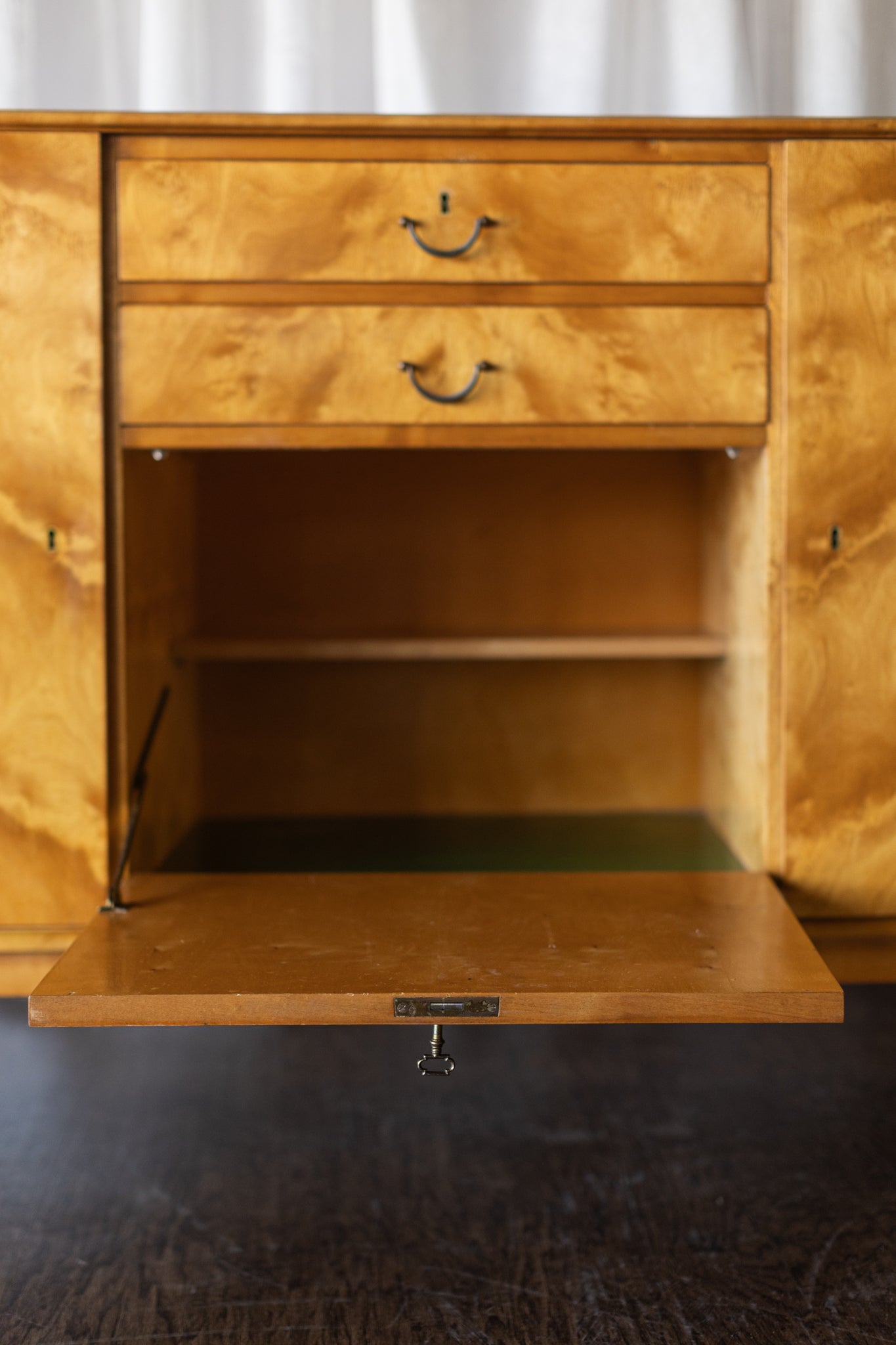 Mid Century Flame Birch Sideboard