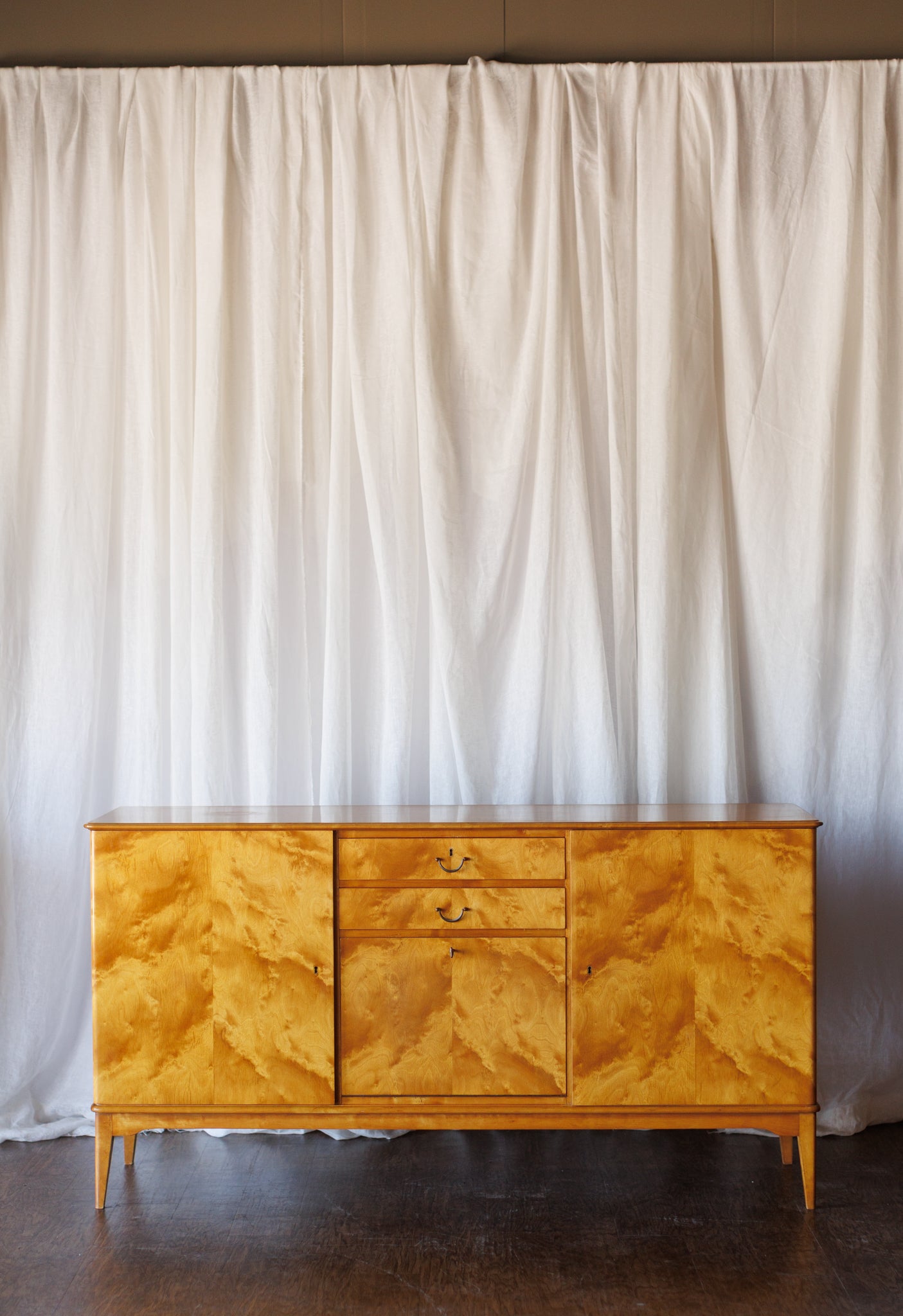 Mid Century Flame Birch Sideboard