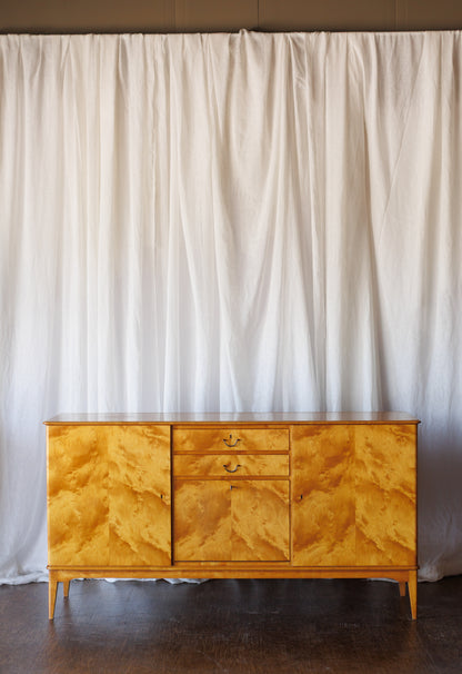 Mid Century Flame Birch Sideboard
