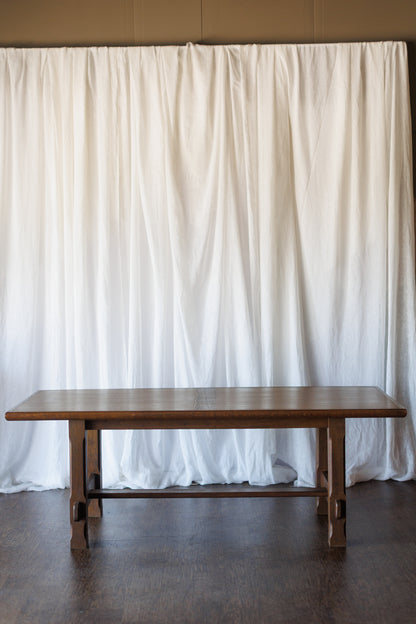 Mid Century Dining Table with Linear Veneer Pattern