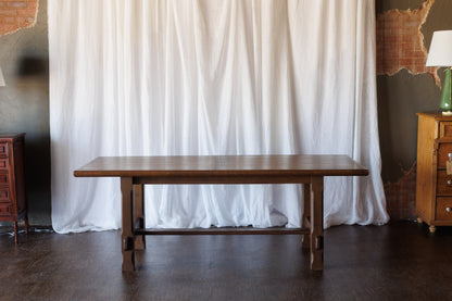 Mid Century Dining Table with Linear Veneer Pattern