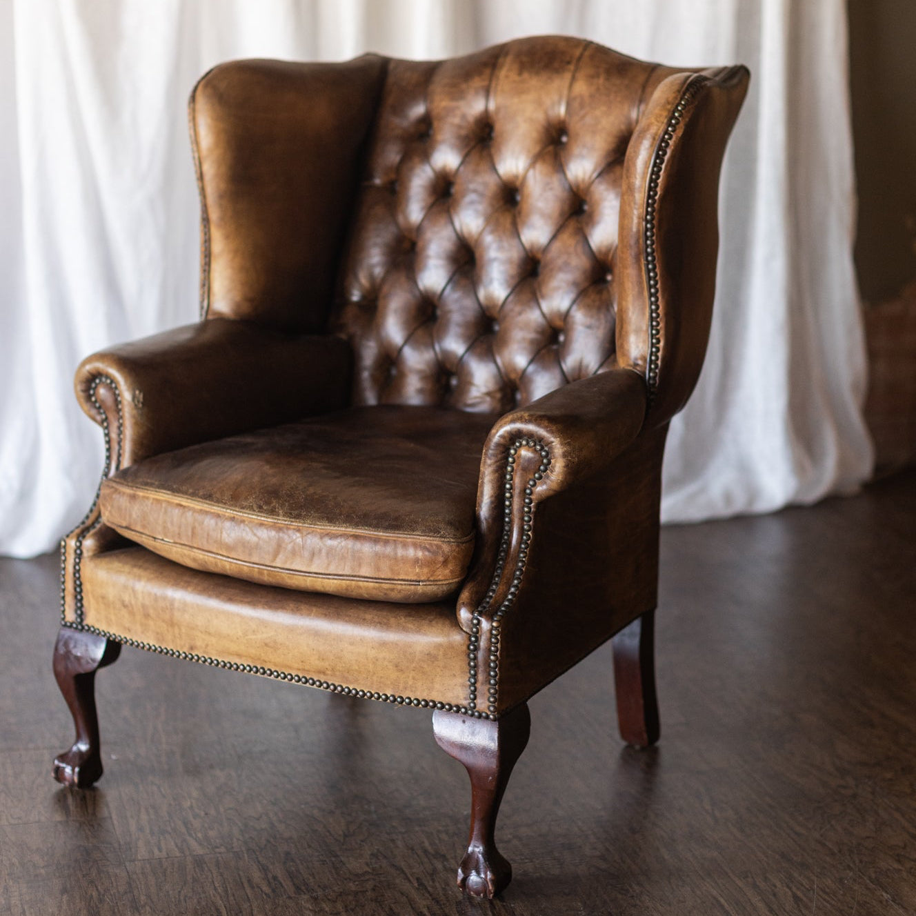 Leather Wingback with Patina As Found
