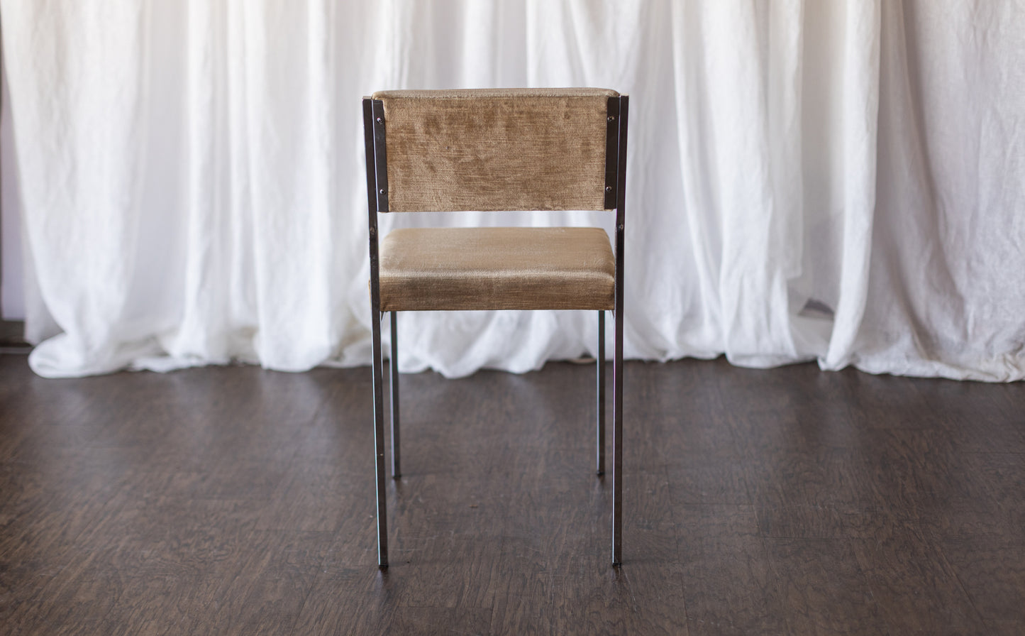 Set of Six Mid Century Square Tube Chrome Dining Chairs