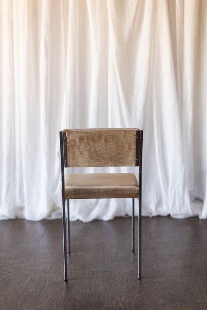 Set of Six Mid Century Square Tube Chrome Dining Chairs
