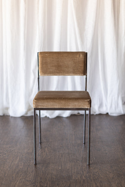 Set of Six Mid Century Square Tube Chrome Dining Chairs