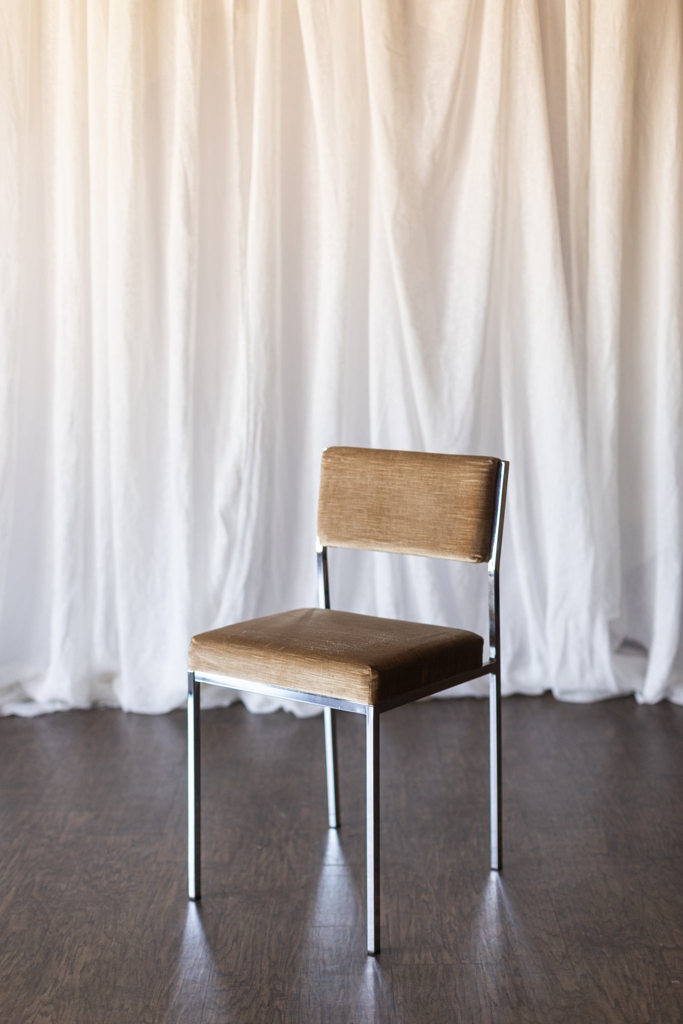 Set of Six Mid Century Square Tube Chrome Dining Chairs