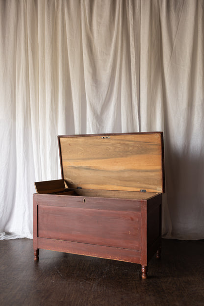 Pine Blanket Chest with Paneled Front