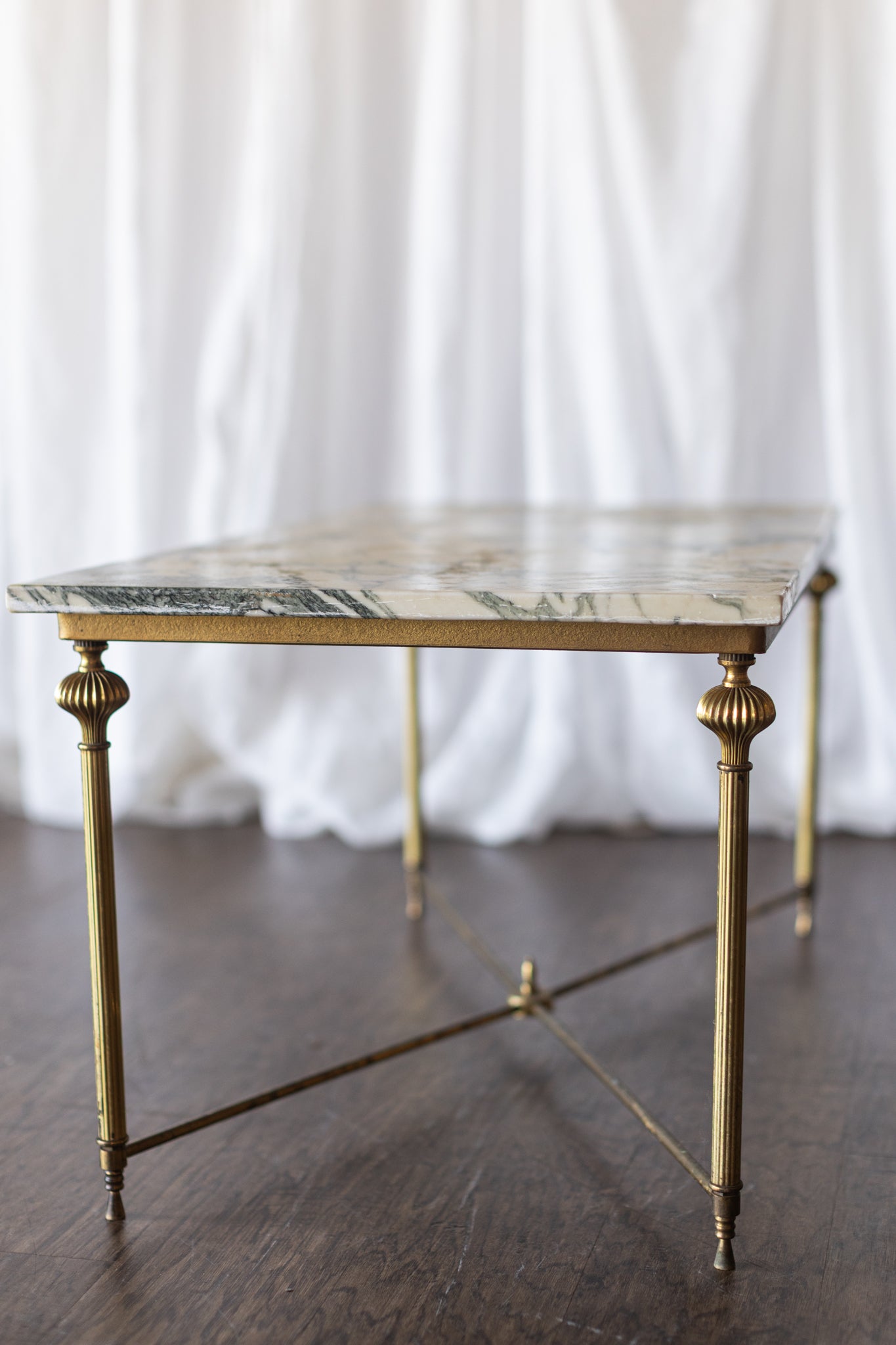 Brass and Marble Rectangle Coffee Table