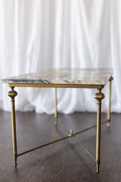 Brass and Marble Rectangle Coffee Table