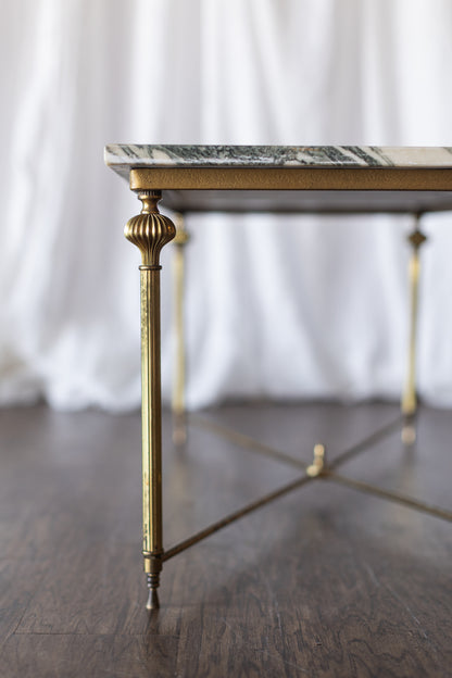 Brass and Marble Rectangle Coffee Table