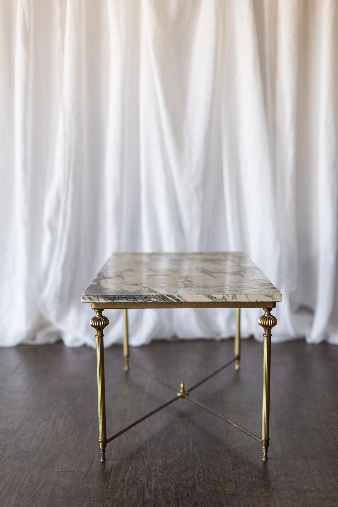 Brass and Marble Rectangle Coffee Table