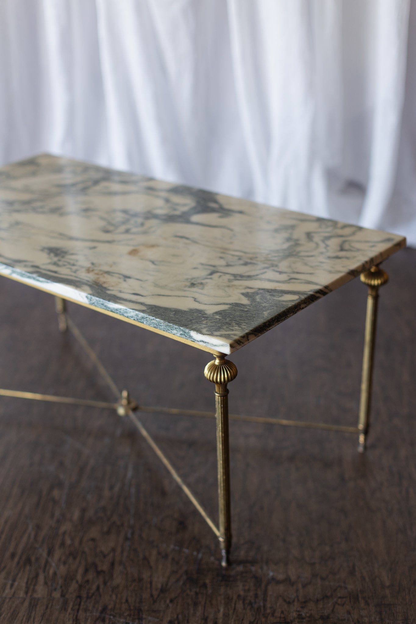 Brass and Marble Rectangle Coffee Table