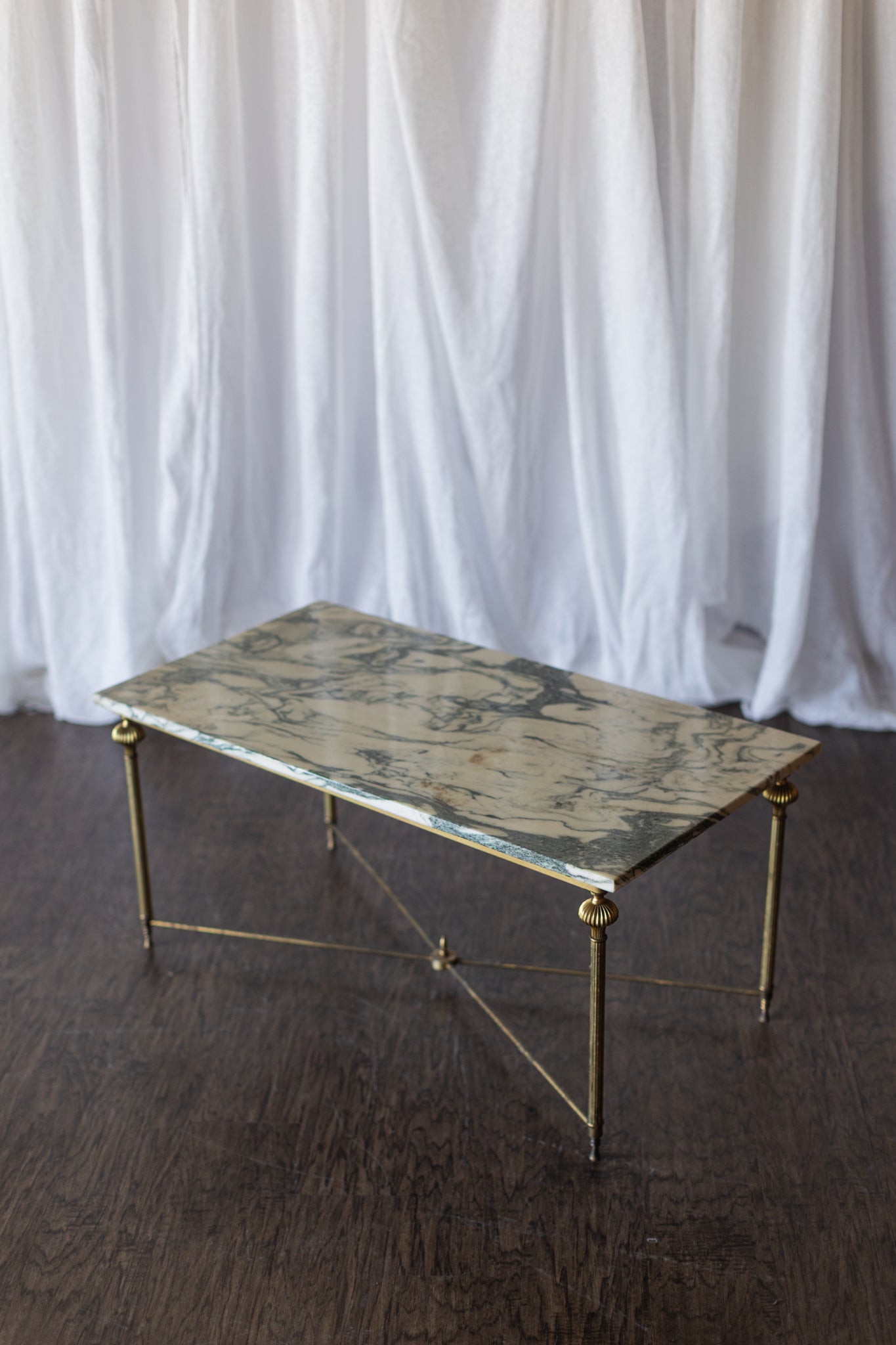 Brass and Marble Rectangle Coffee Table