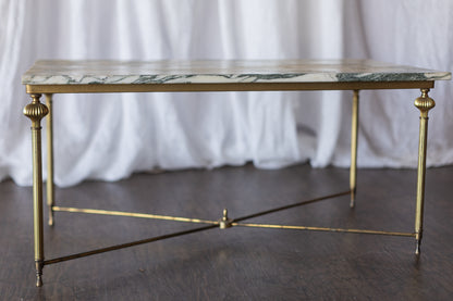 Brass and Marble Rectangle Coffee Table