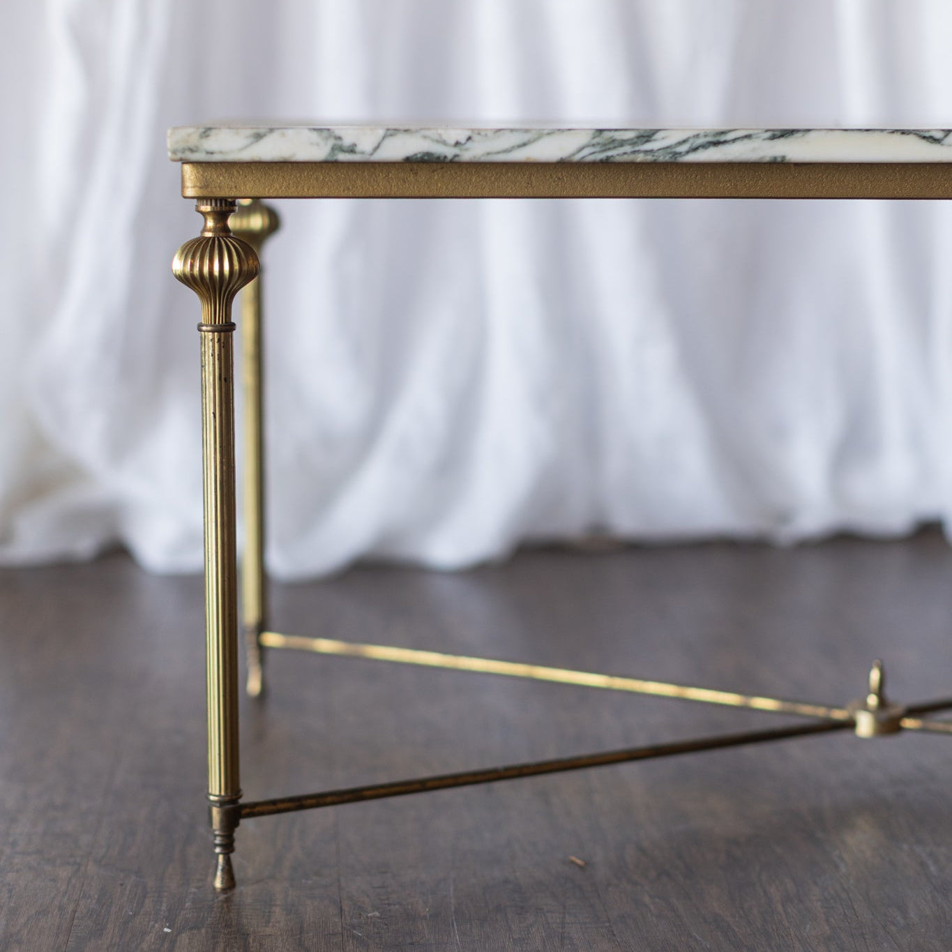 Brass and Marble Rectangle Coffee Table