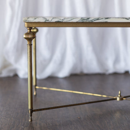 Brass and Marble Rectangle Coffee Table