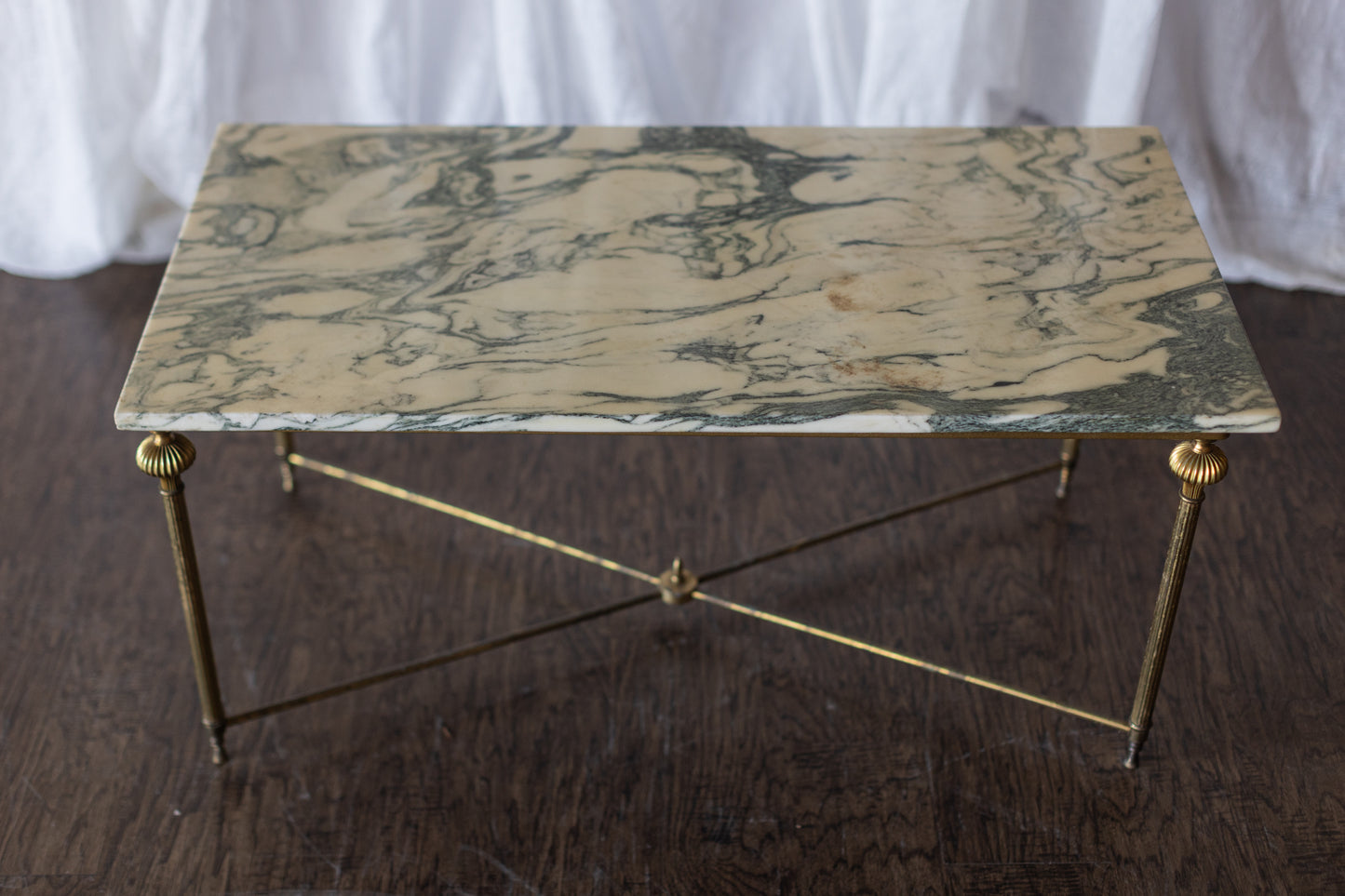Brass and Marble Rectangle Coffee Table