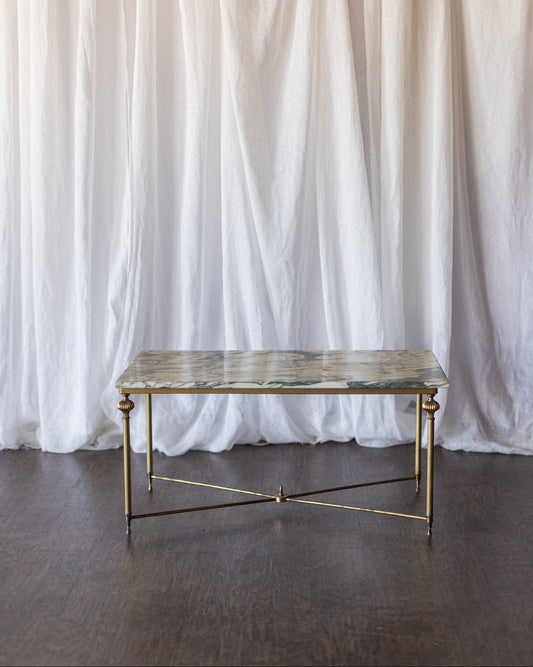 Brass and Marble Rectangle Coffee Table