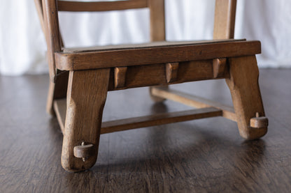 Danish Modern Wood Chairs- Brown Upholstery As Found
