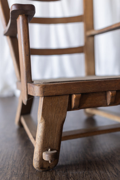 Danish Modern Wood Chairs- Brown Upholstery As Found
