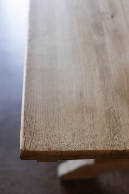 White Oak Dentil Detail Trestle Table
