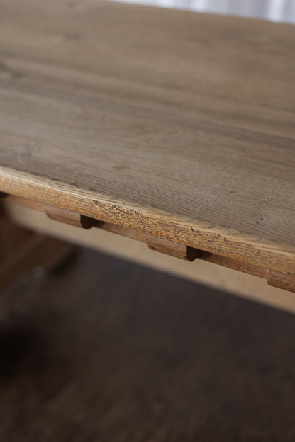 White Oak Dentil Detail Trestle Table