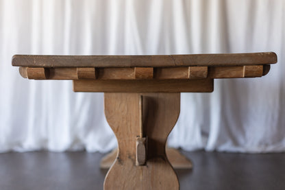 White Oak Dentil Detail Trestle Table